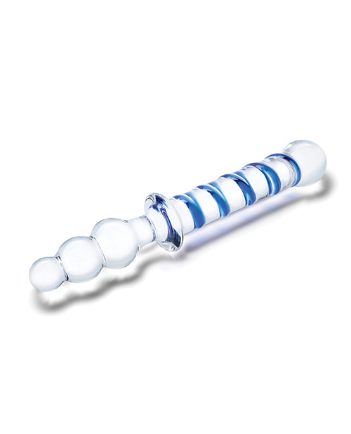 Glas 10" Twister Consolador de Doble Extremo - Azul: Placer Versátil Product Image.