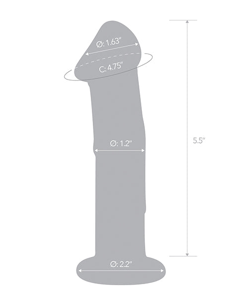 Glass Co. Veined 6" Glass Dildo with Flat Base - An Enchanting Experience Awaits Product Image.