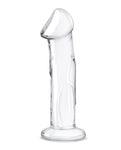 Glass Co. Veined 6" Glass Dildo with Flat Base - An Enchanting Experience Awaits