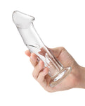 Glass Co. Veined 6" Glass Dildo with Flat Base - An Enchanting Experience Awaits