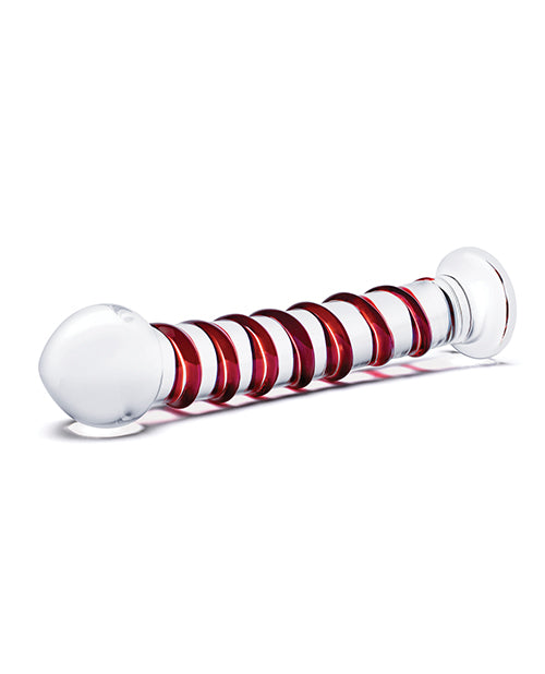 Glas 10" Mr. Swirly Dildo in Captivating Red: A Sensational Journey of Pleasure Product Image.