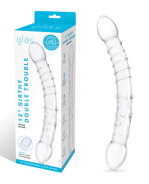 Glass 12" Double Trouble Dildo - featured product image.