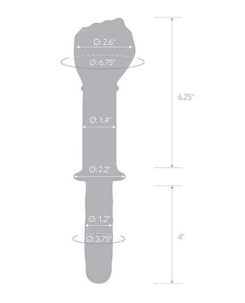 Glass 11" Fist Double Ended w/Handle Grip Product Image.