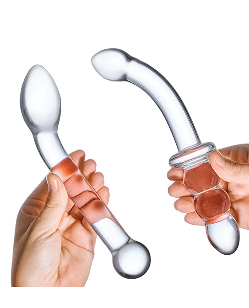 Juego de consoladores de cristal Glas Clear G-Spot: un viaje de placer exquisito Product Image.