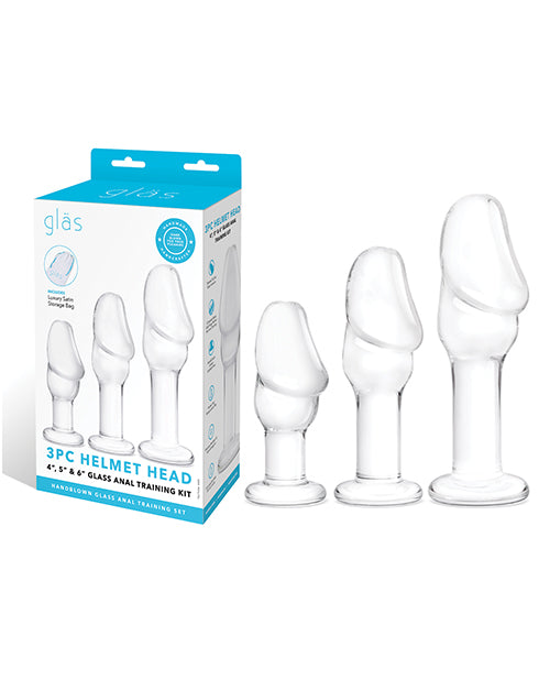 Shop for the Glass Helmet Head Anal Training Kit - Set of 3 at My Ruby Lips