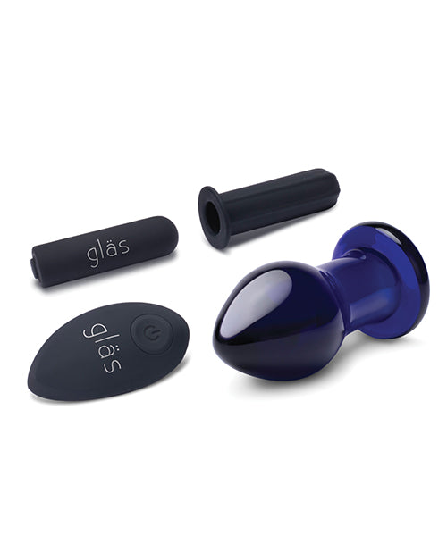 Plug Anal Vibrador Recargable Glas Blue - El placer del principiante Product Image.
