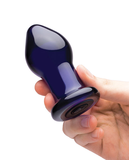 Glas Blue Rechargeable Vibrating Butt Plug - Beginner's Delight Product Image.