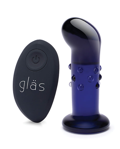 Glas 4" Blue Rechargeable Vibrating G/P Spot Plug Product Image.