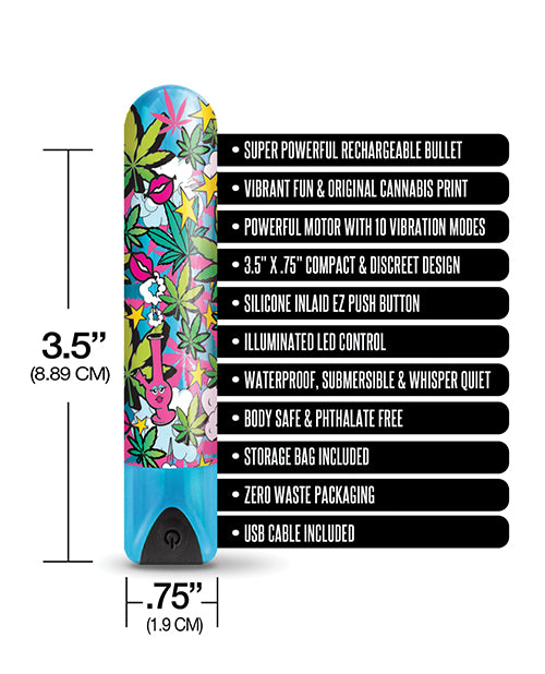 Bala recargable Buzzed de 3,5" - Stoner Chick Blue: potente, personalizable y ecológica Product Image.