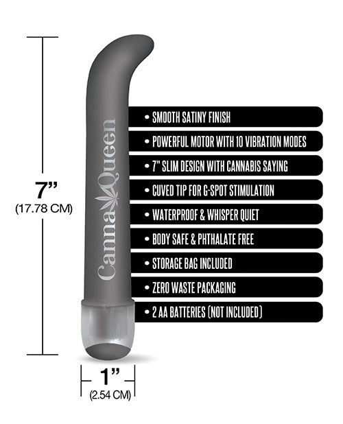 Vibrador de punto G Buzzed de 7" - Canna Queen Black 🌿 Product Image.