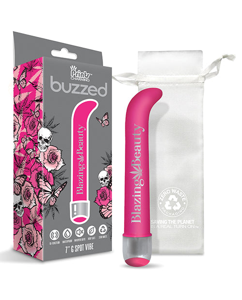 Vibrador para punto G Buzzed de 7" - Blazing Beauty Pink: placer sostenible Product Image.