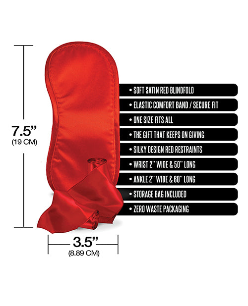 Set de fajas y vendas de satén rojo: sostenible, organizado y lujoso Product Image.