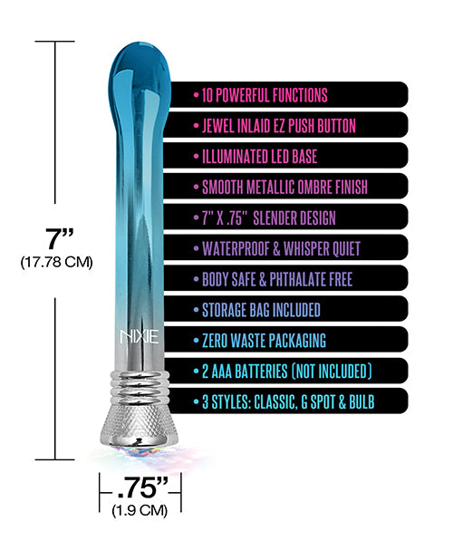 Nixie Blue Ombre Glow Bombilla vibratoria impermeable - Placer de 10 funciones y respetuoso con el medio ambiente Product Image.