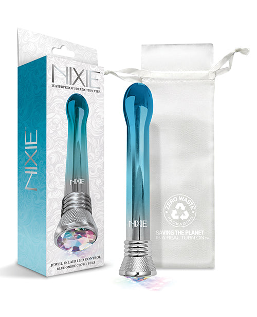 Nixie Blue Ombre Glow Bombilla vibratoria impermeable - Placer de 10 funciones y respetuoso con el medio ambiente Product Image.