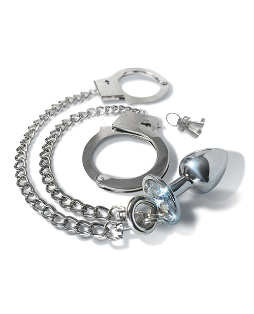 Nixie 金屬對接塞和毛皮袖口套裝 - 銀色金屬色 🌟 Product Image.