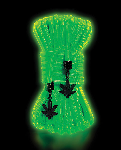 Cuerda verde que brilla en la oscuridad Stoner Vibes: ilumina tu juego de bondage 🌿 Product Image.