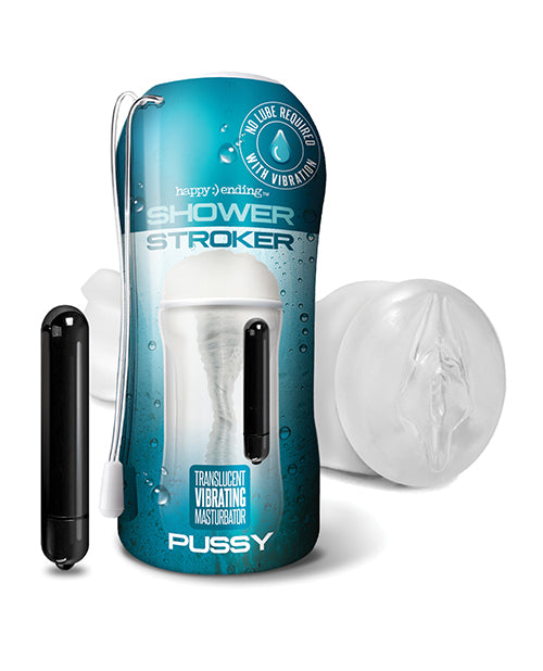 Clear Shower Stroker: Aumento del placer por vibración Product Image.
