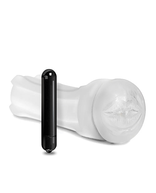 Clear Shower Stroker Vibrating Mouth: Ultimate Solo Pleasure Product Image.