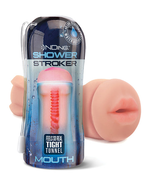 Ivory Hands-Free Shower Stroker: No-Lube Pleasure Product Image.