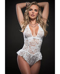 Flared Lace Teddy with Snap Crotch - Seductive Elegance