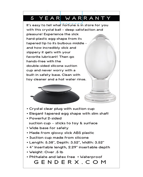 Plug de bola de cristal con ventosa - Transparente Product Image.