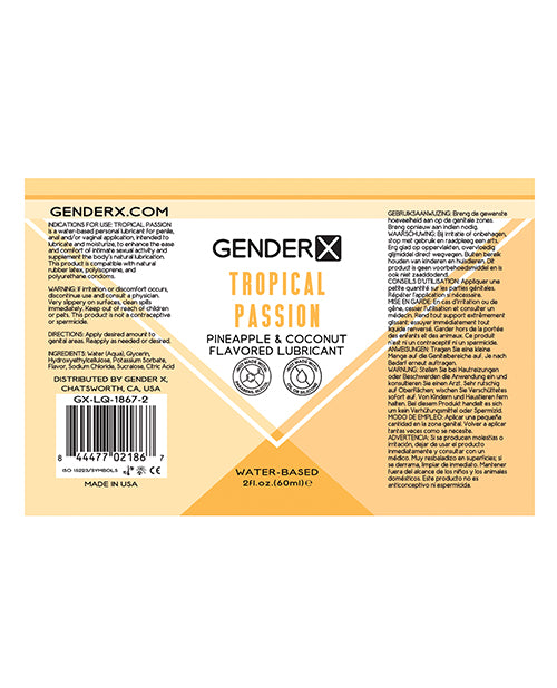 Gender X Tropical Passion Flavoured Lube - 2 oz Product Image.