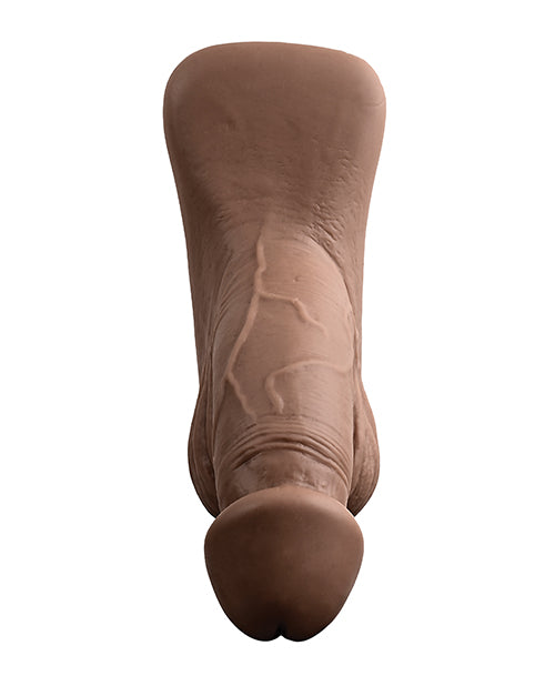 Gender X 4" Realistic Silicone Packer - Dark Product Image.