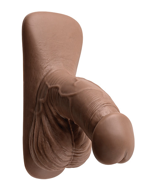Gender X 4" Realistic Silicone Packer - Dark Product Image.