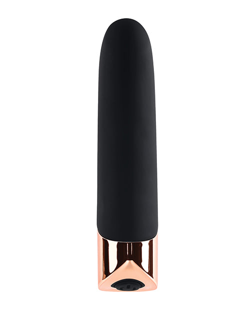 Gender X Rechargeable Silicone Bullet - Black/Rose Gold Product Image.