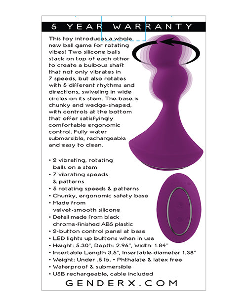 Vibrador Giratorio Personalizable: Juego de Pelota Género X 🟣 Product Image.