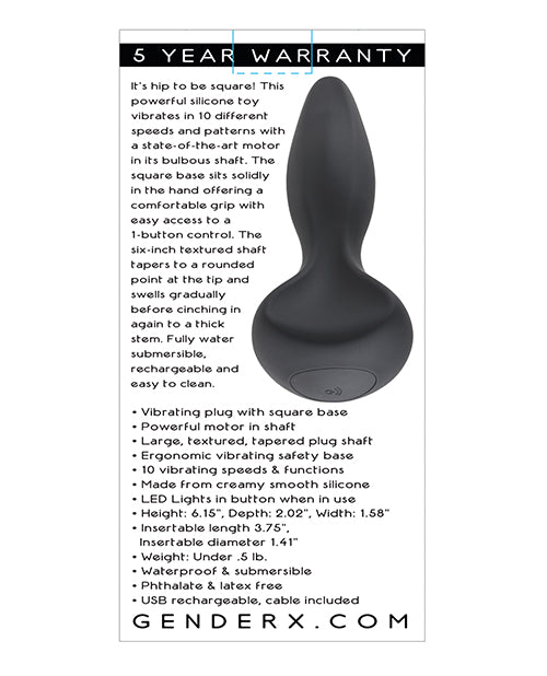 Gender X Hip To Be Square - Black Silicone Pleasure Toy Product Image.