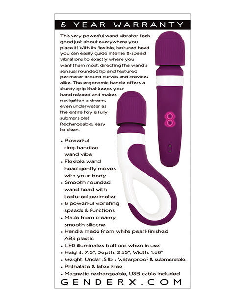 Gender X Handle It Wand: Ultimate Pleasure & Precision - Purple/White Product Image.