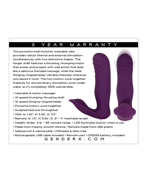 Gender X Velvet Hammer - Purple: Ultimate Simultaneous Stimulation Product Image.