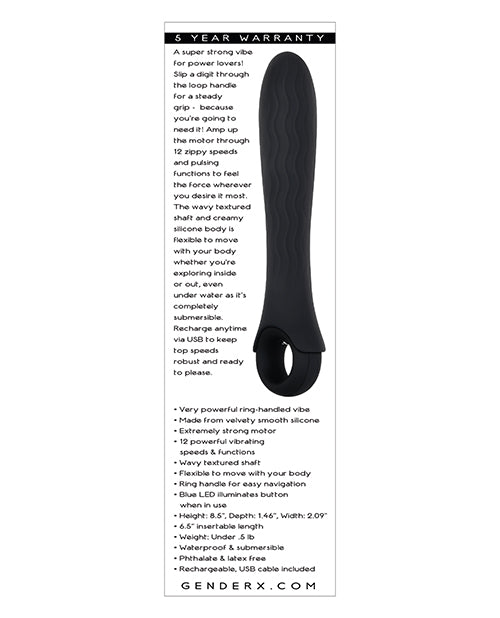 Vibrador Gender X Powerhouse Black de 12 velocidades: enciende tu deseo Product Image.