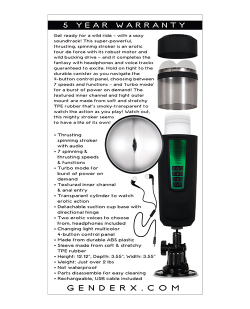 Mensaje de género X en una botella - Black Turbo Thrusting Stroker Product Image.