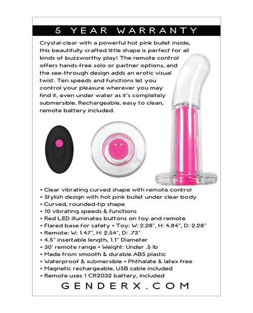 Gender X Pink Paradise Crystal Clear/Pink Bullet Vibrator Product Image.