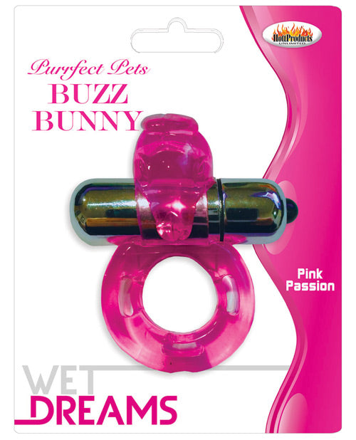 Wet Dreams Purrfect Pet Buzz Bunny Anillo Vibrador de Placer Product Image.