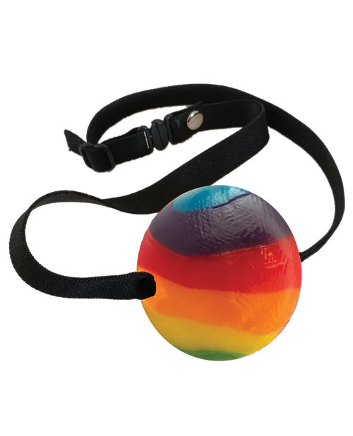 🍓 Mordaza sensorial de bola de caramelo arcoíris de fresa 🌈 Product Image.