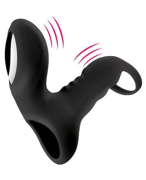 Bliss Shaft Rider: Dual Motor Vibrating Cock Ring 🖤 Product Image.