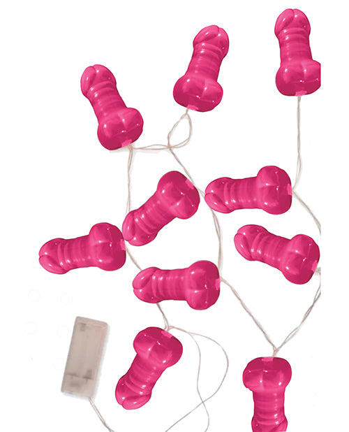 Light Up Pink Pecker String Party Lights Product Image.