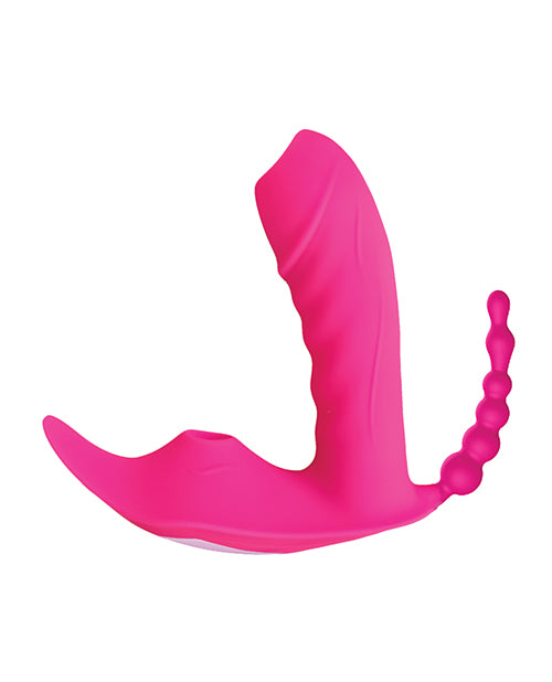 Vibrador multiplacer Sweet Sex Body Candy con control remoto - Magenta Product Image.