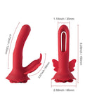 Layla Rosy Butterfly Dual Stimulation Vibrator - Red