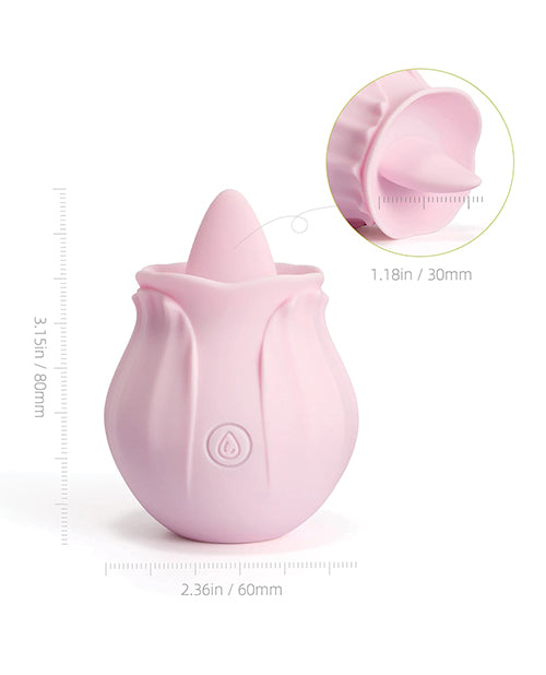 Nectar Pink Rose Clit Licker: 9 Modes, Whisper-Quiet, Waterproof Vibrator Product Image.