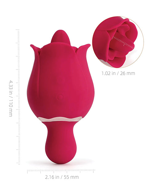 紅色雙效舌舔玫瑰振動器 Product Image.