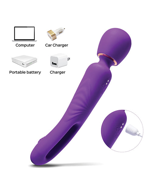 Riley Purple Vibrating Massage Wand & G-Spot Stimulator: Ultimate Pleasure & Relief Product Image.