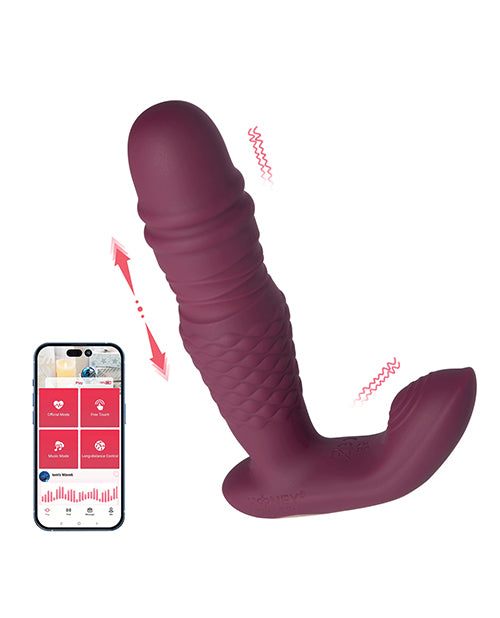Vibrador de doble extremo controlado por aplicación Ryder - Rosy Red Product Image.