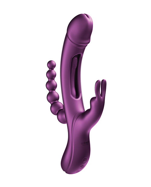 Trilux 紫色兔子振動器帶肛門珠 Product Image.