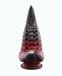 Mystical Lava Tentacle Shape Suction Cup Dildo - Multi Colour centered on a white background - featured product image.