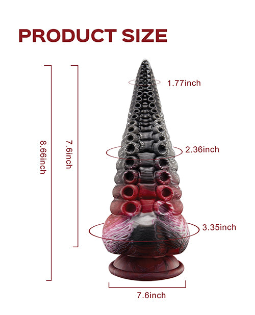 Lava Tentacle Shape Suction Cup Dildo - Multi Color Product Image.