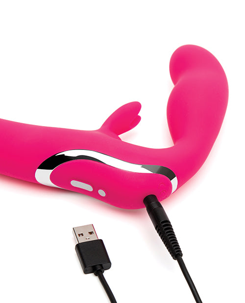 Happy Rabbit Pink Strapless Strap-On Vibe Product Image.